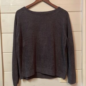 Barefoot Dreams Cozy Chic Lite Brown Boat Neck Pull Over Sweater Size M.